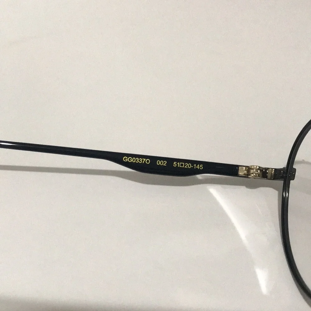 New Authentic Gucci Round Metal Eyeglasses in Black
